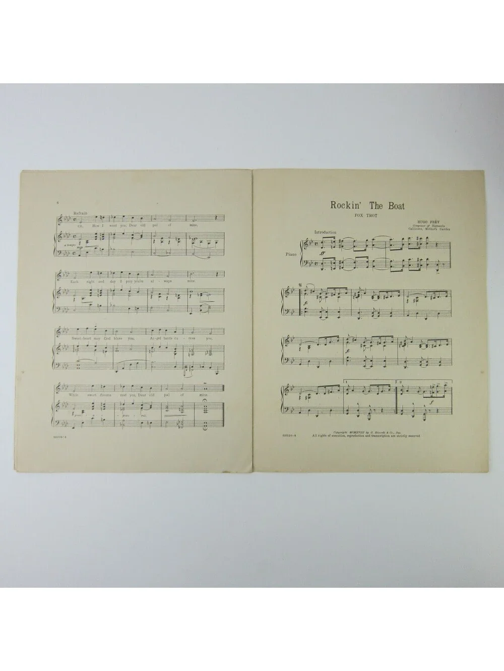 Sheet Music Dear Old Pal of Mine Gitz Rice WWI John McCormack Robe Antique 1918